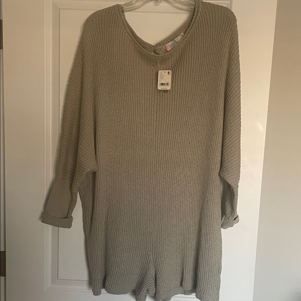 Free People Beige Knit romper